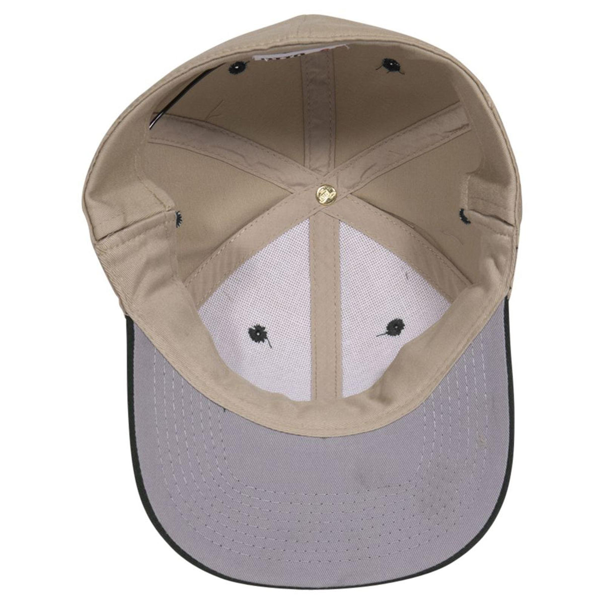 Inside View of 0332 - Blk/Kha OTTO CAP "OTTO FLEX" Fitted 6 Panel Low Profile Baseball Cap