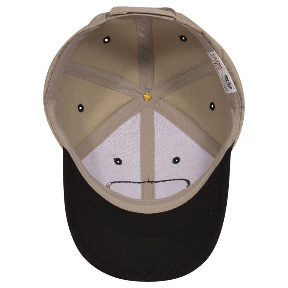 Inside View of 0332 - Blk/Kha OTTO CAP Young Adult 6 Panel Low Profile Baseball Cap