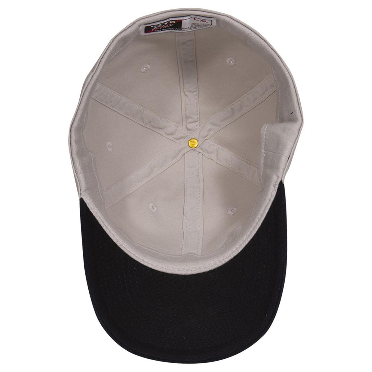 Inside View of 0335 - Blk/Stn.Gry OTTO CAP "OTTO FLEX" Fitted 6 Panel Low Profile Dad Hat