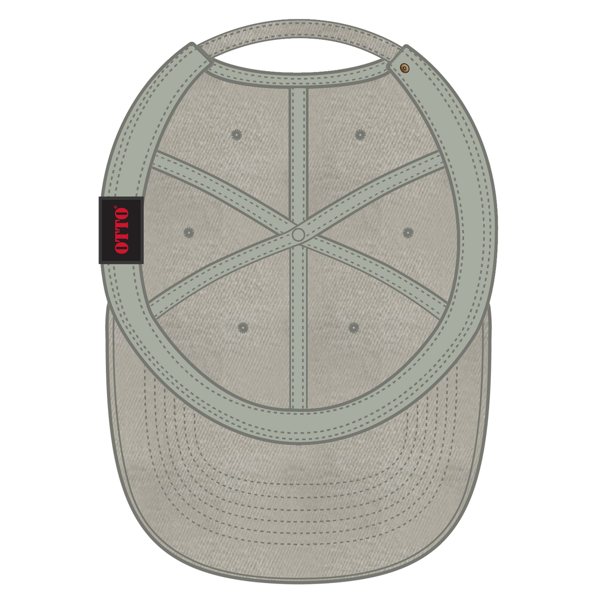 Inside View of 035 - Stone Gray OTTO CAP 6 Panel Low Profile Dad Hat