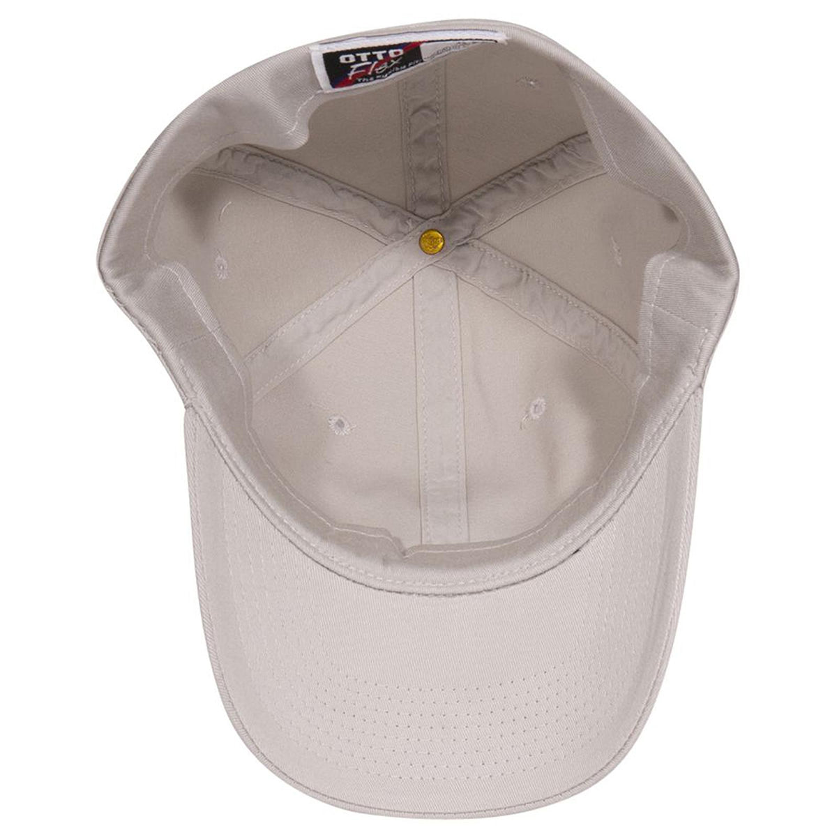 Inside View of 035 - Stone Gray OTTO CAP "OTTO FLEX" Fitted 6 Panel Low Profile Dad Hat