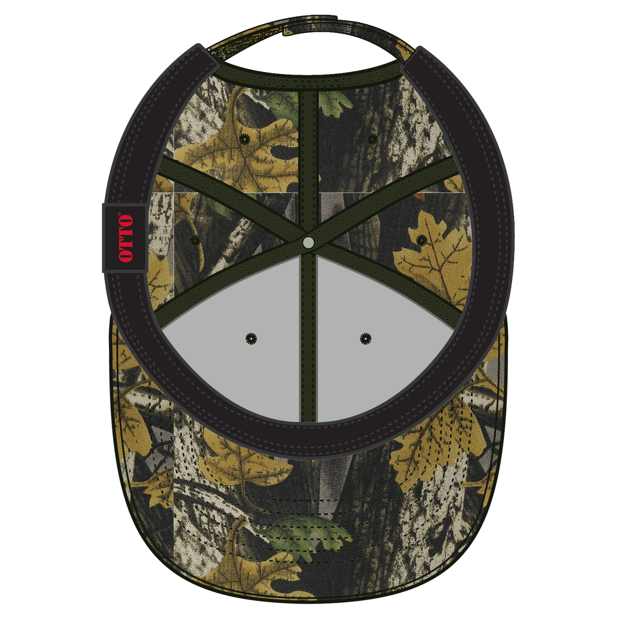 Inside View of 035325 - Blk/Dk.Kha/Ch.Gry OTTO CAP Camouflage 6 Panel Low Profile Baseball Cap