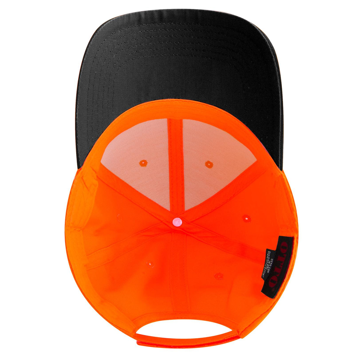 Inside View of 036262 - Blk/Org/Org OTTO CAP 6 Panel Low Profile Baseball Cap