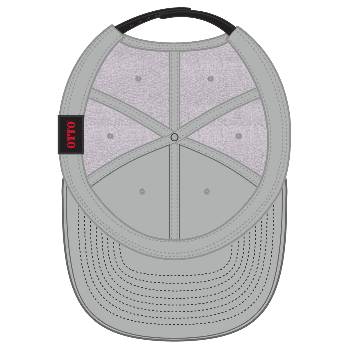 Inside View of 037474 - Blk/H.Gry/H.Gry OTTO CAP "OTTO SNAP" 6 Panel Pro Style Snapback Hat