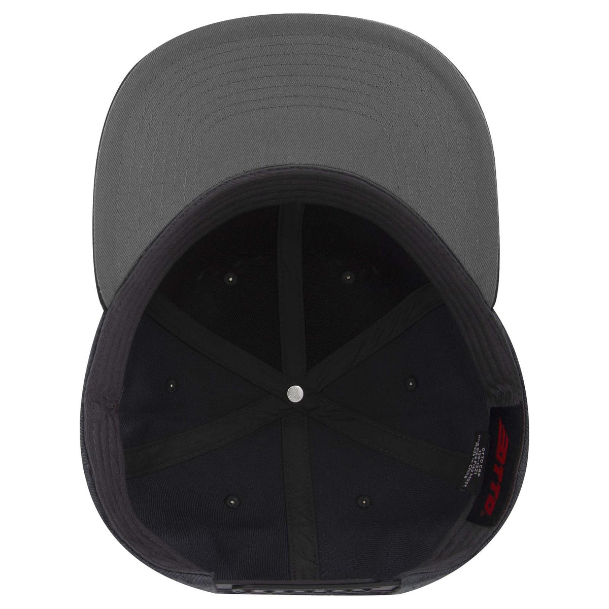Inside View of 038080 - Blk/H.Blk/H.Blk OTTO CAP "OTTO SNAP" 6 Panel Pro Style Snapback Hat