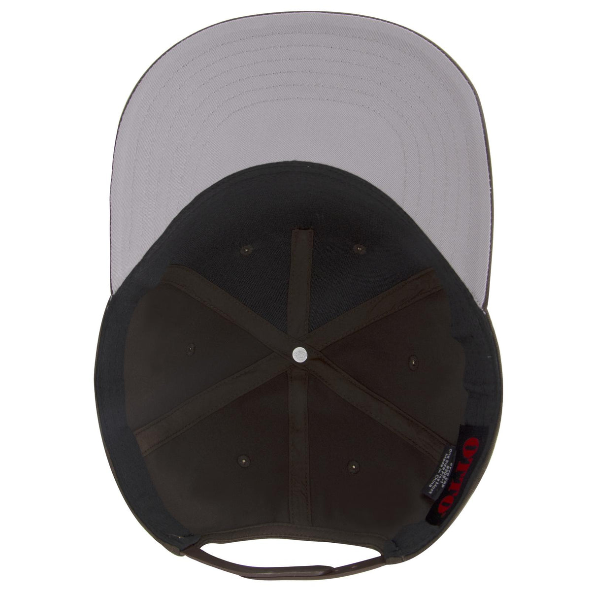 Inside View of 039 - Dk. Brown OTTO CAP 5 Panel Pro Style Baseball Cap