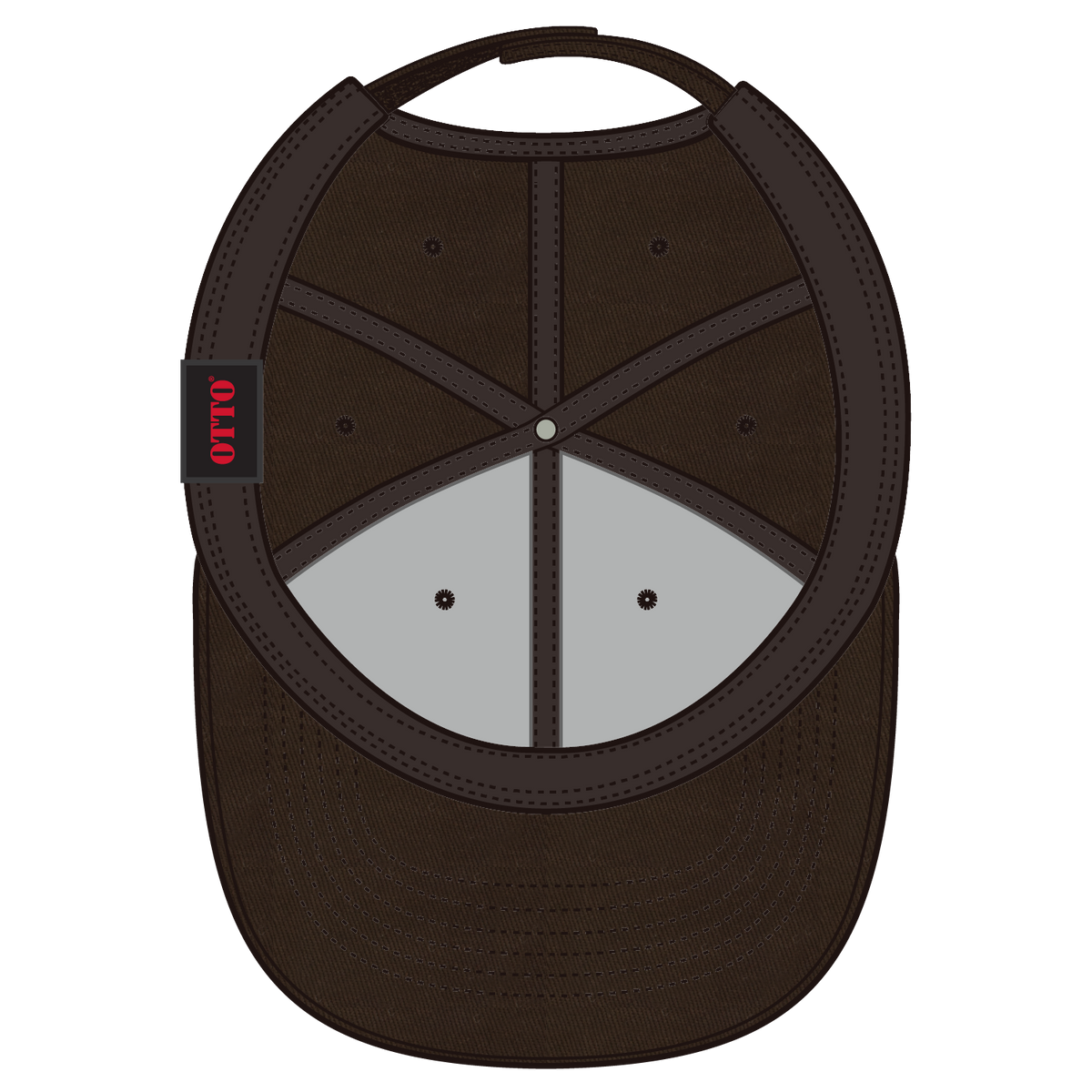 Inside View of 039 - Dk. Brown OTTO CAP 6 Panel Low Profile Baseball Cap