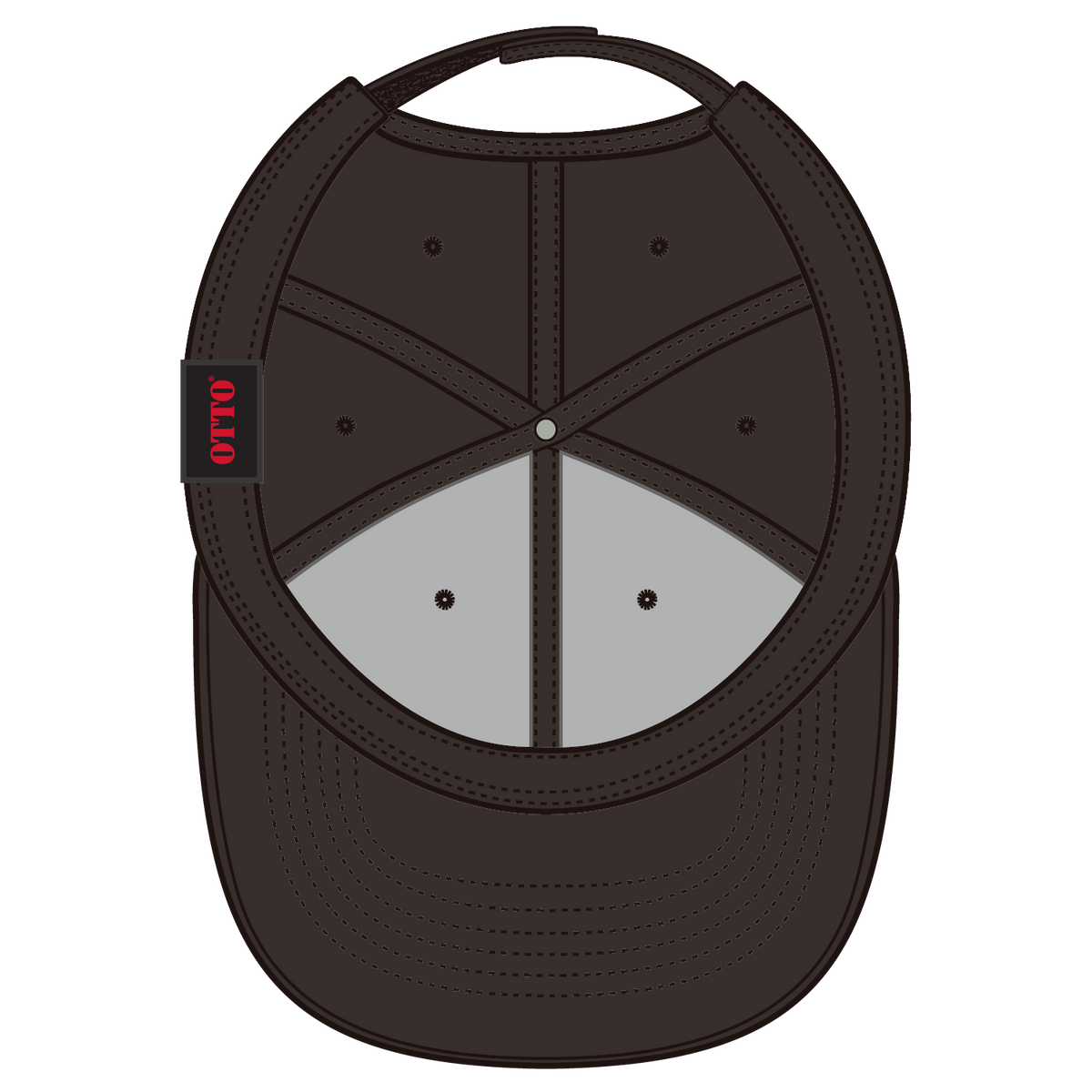 Inside View of 039 - Dk. Brown OTTO CAP 6 Panel Low Profile Baseball Cap