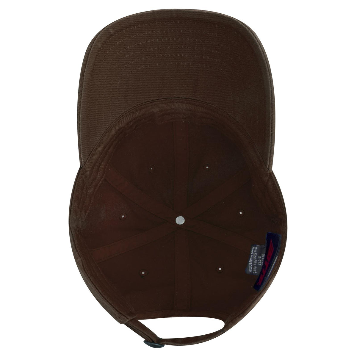 Inside View of 039 - Dk. Brown OTTO CAP 6 Panel Low Profile Dad Hat