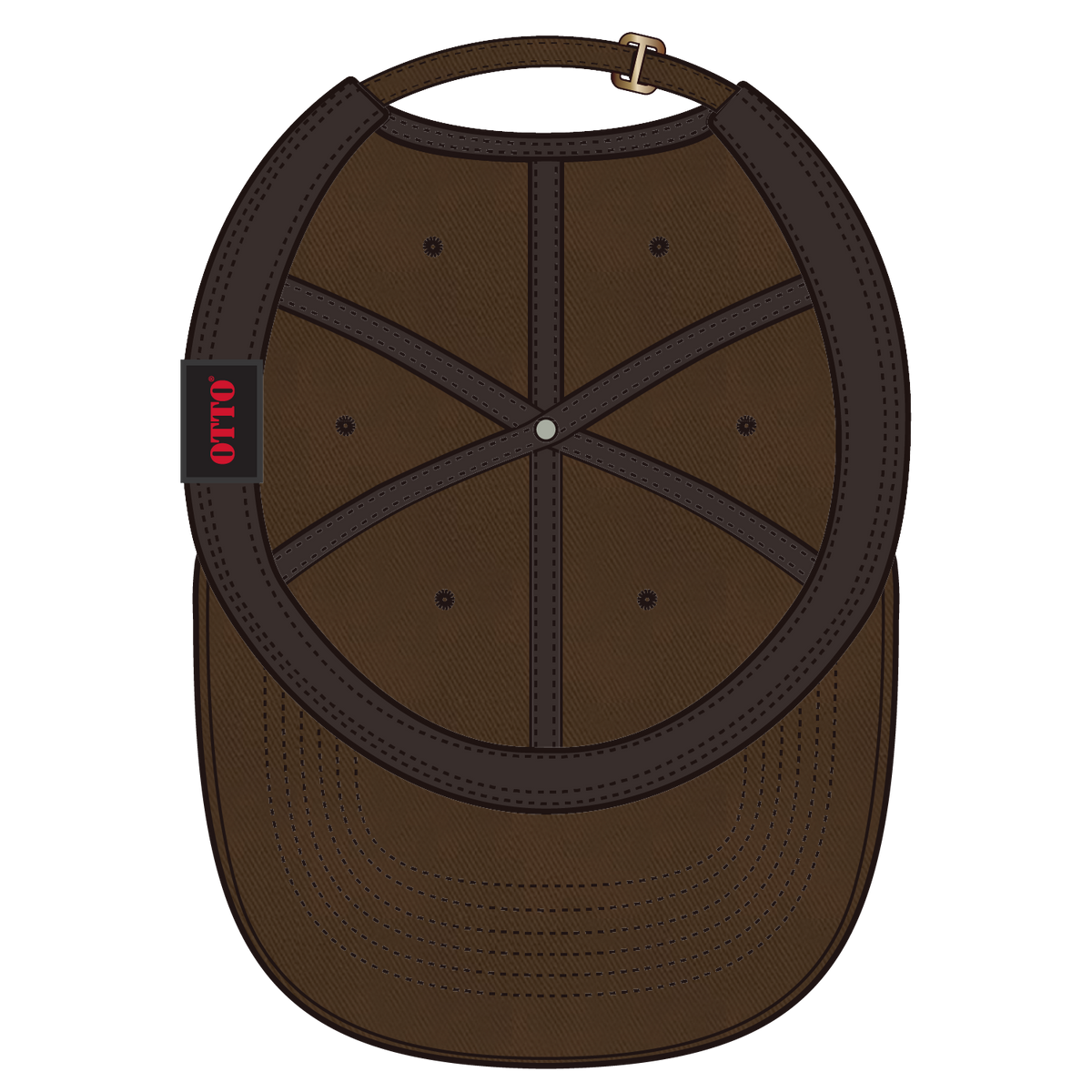 Inside View of 039 - Dk. Brown OTTO CAP 6 Panel Low Profile Dad Hat