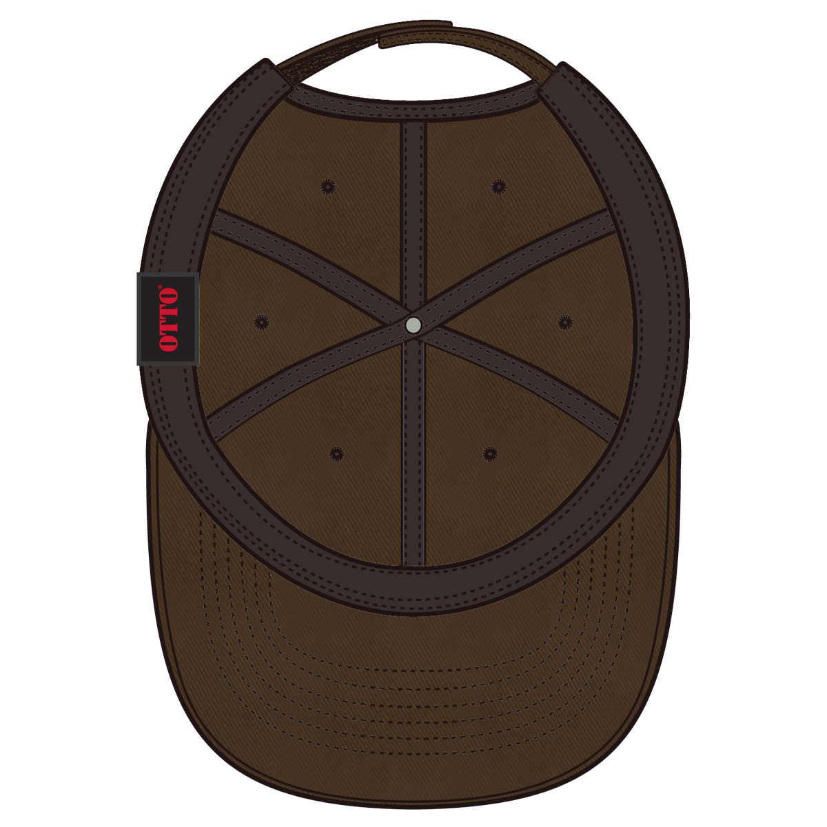 Inside View of 039 - Dk. Brown OTTO CAP 6 Panel Low Profile Dad Hat