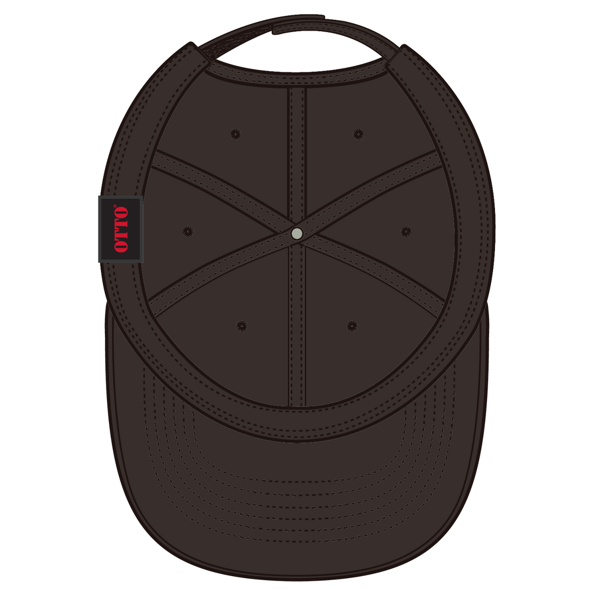 Inside View of 039 - Dk. Brown OTTO CAP 6 Panel Low Profile Dad Hat