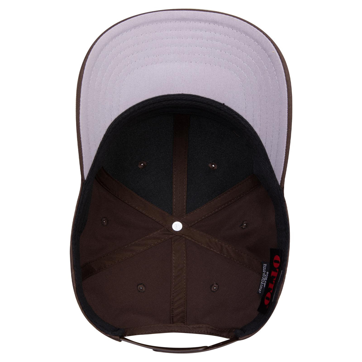 Inside View of 039 - Dk. Brown OTTO CAP Seamless 6 Panel Mid Profile Baseball Cap