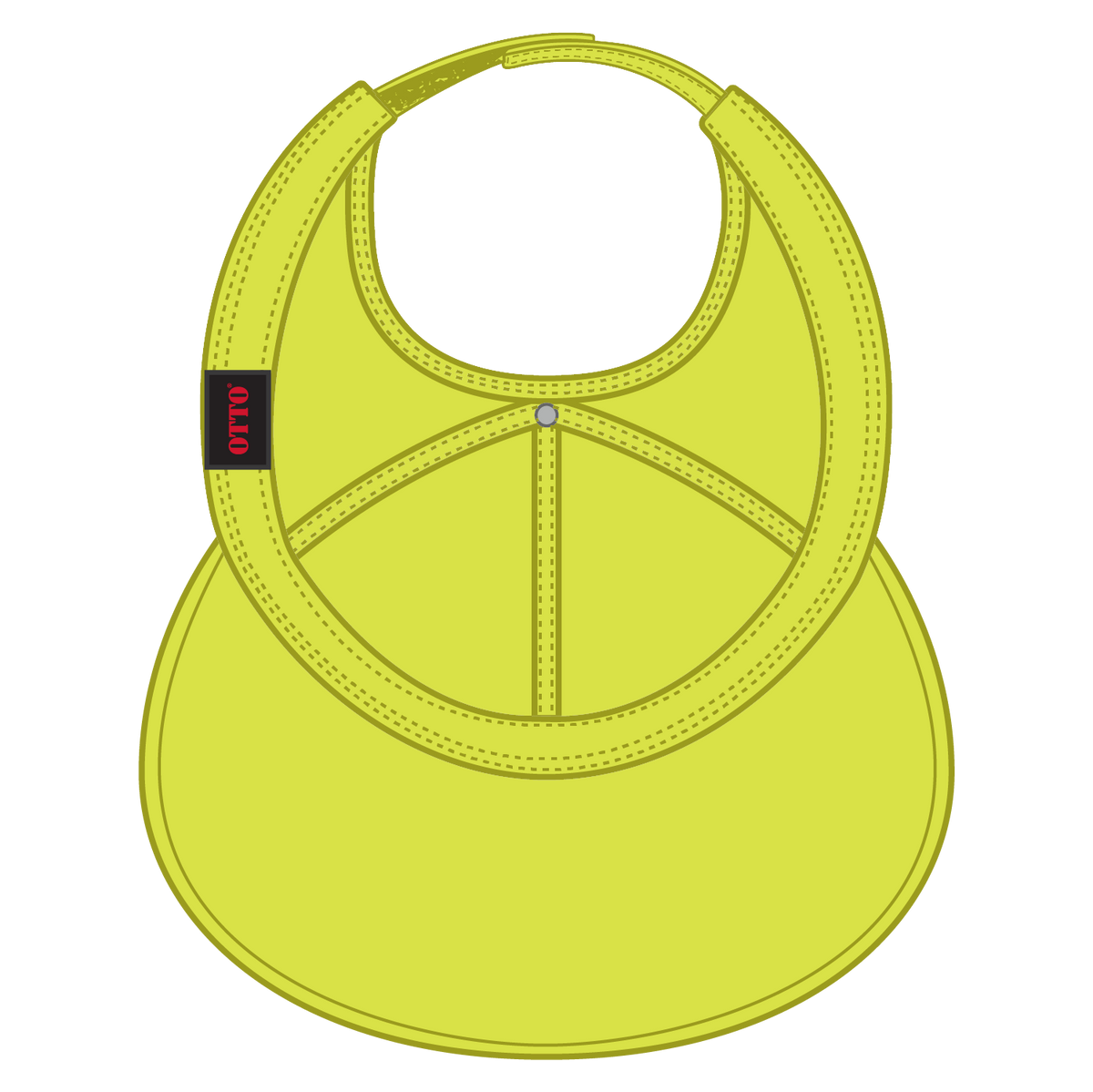 Inside View of 040 - N. Yellow OTTO CAP 4 Panel Ponytail Extra Large Visor Cap