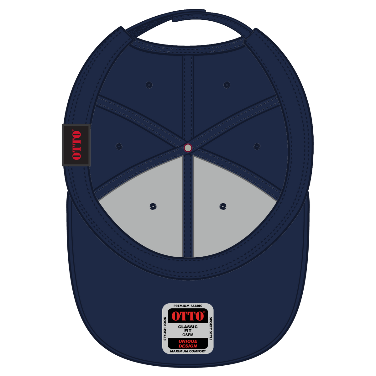 Inside View of 040202D - Nvy/Red/Red OTTO CAP 6 Panel Low Profile Baseball Cap