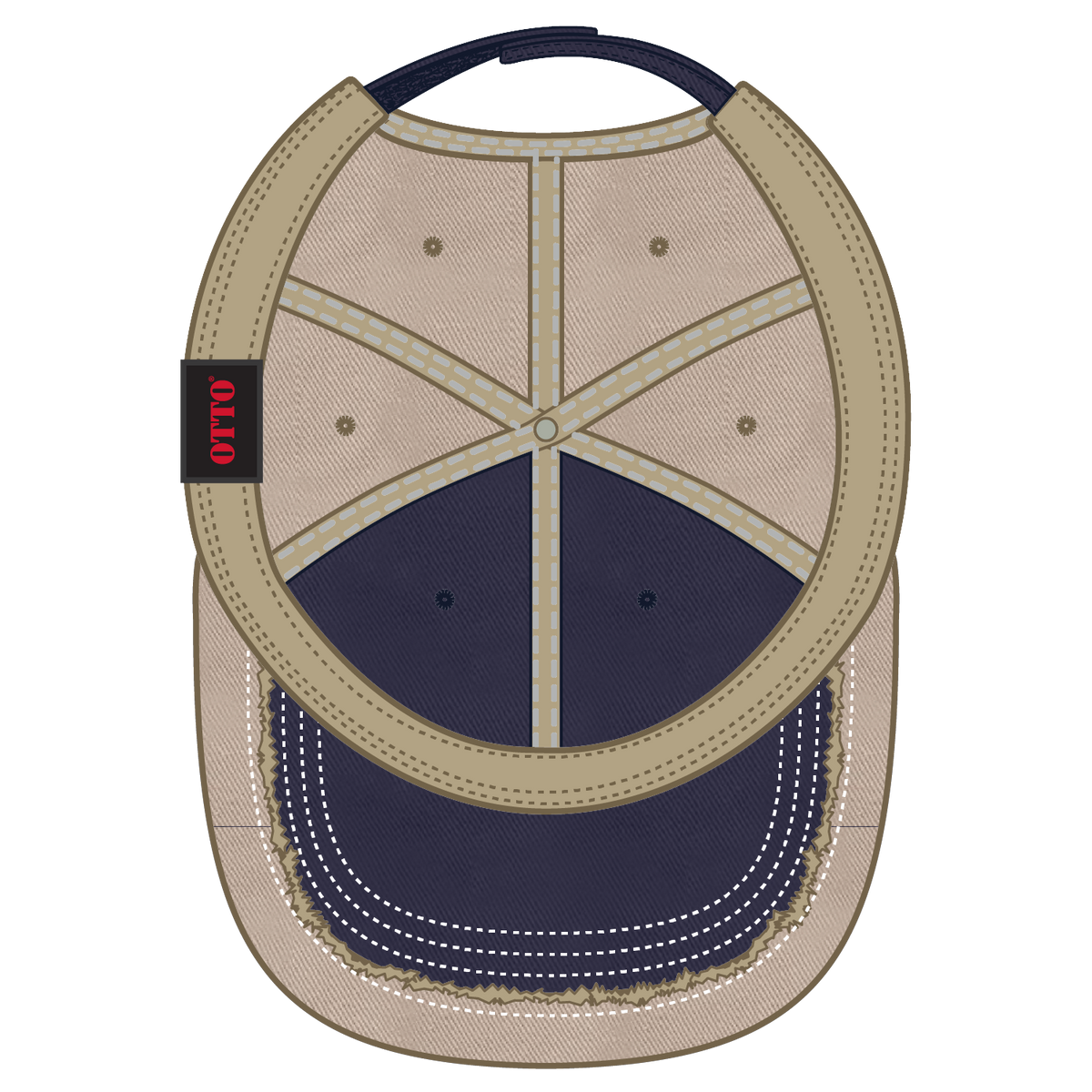 Inside View of 040432 - Nvy/Nvy/Kha OTTO CAP 6 Panel Low Profile Dad Hat
