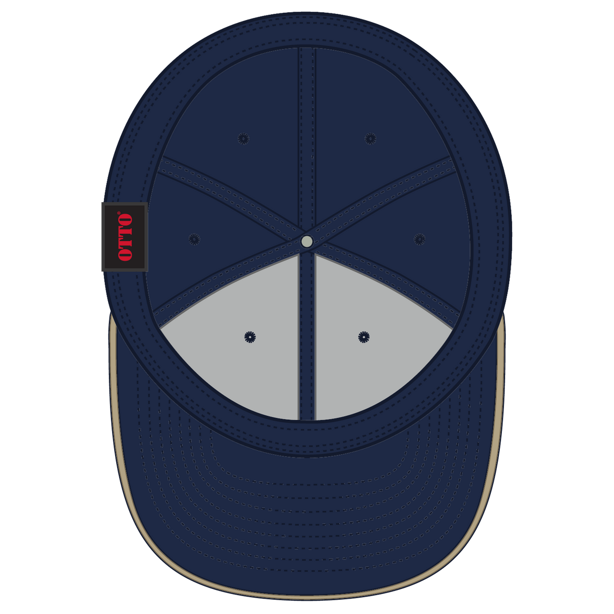 Inside View of 040432 - Nvy/Nvy/Kha OTTO CAP "OTTO FLEX" Fitted 6 Panel Low Profile Baseball Cap