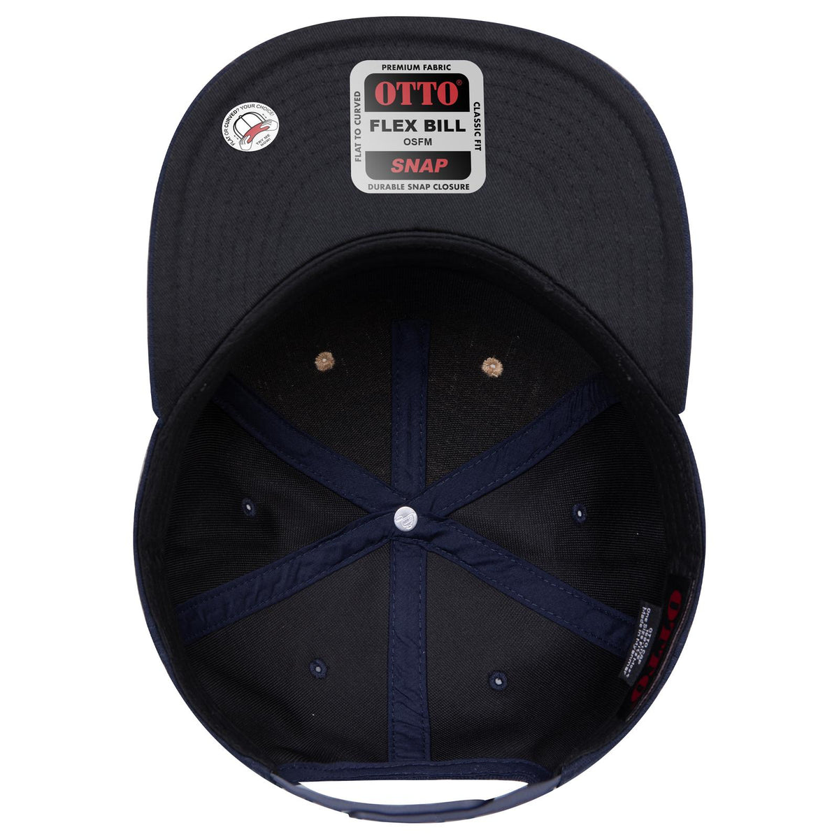 Inside View of 0411204 - Nvy/Cork/Nvy OTTO CAP "OTTO SNAP" 5 Panel Pro Style Snapback Hat