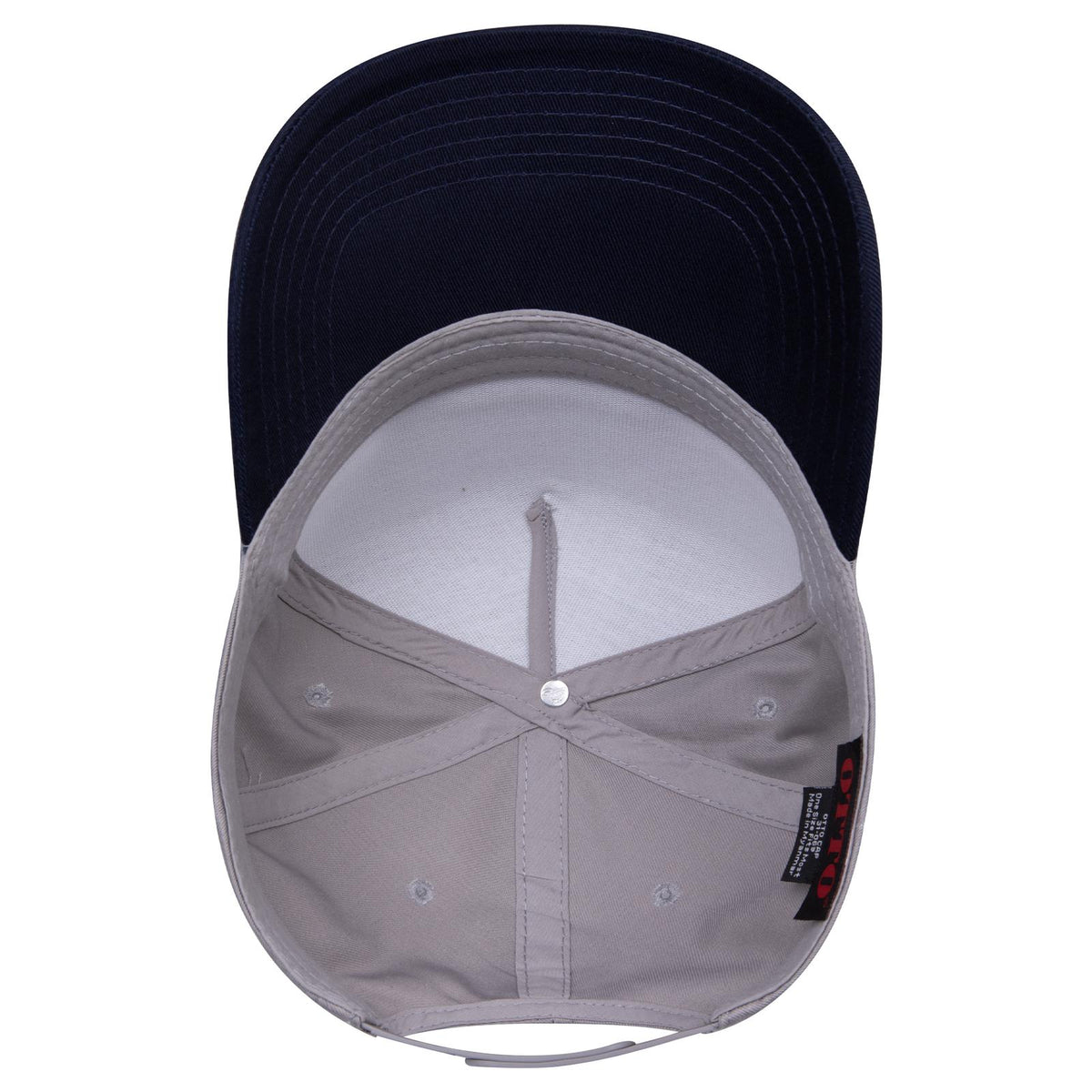 Inside View of 0414 - Nvy/Gry OTTO CAP 5 Panel Mid Profile Baseball Cap