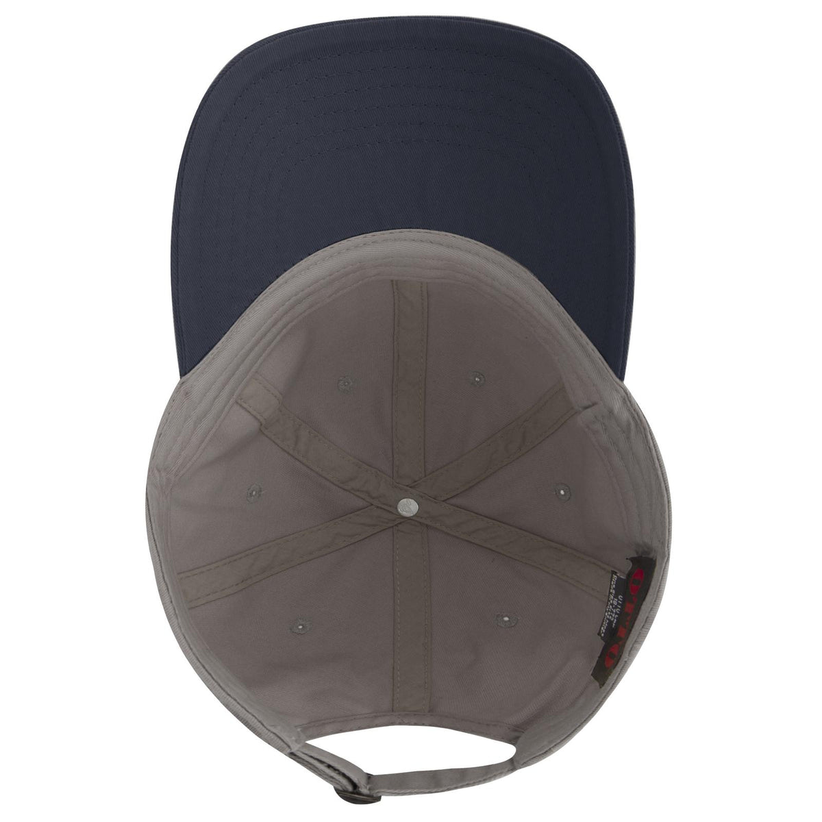 Inside View of 0414 - Nvy/Gry OTTO CAP 6 Panel Low Profile Dad Hat