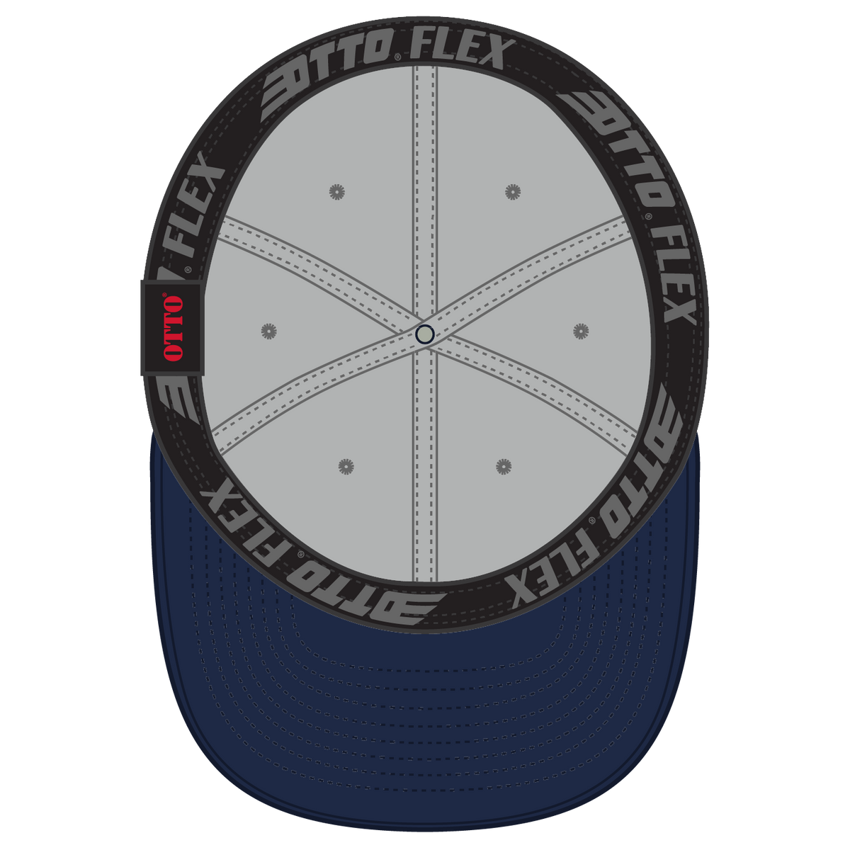 Inside View of 0414 - Nvy/Gry OTTO CAP "OTTO FLEX" Fitted 6 Panel Low Profile Dad Hat