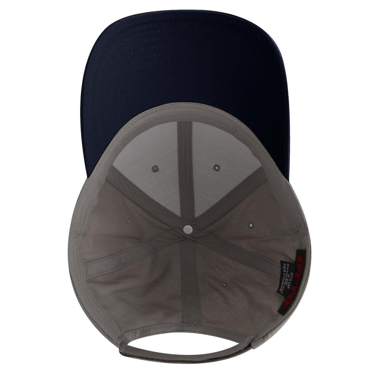 Inside View of 041414 - Nvy/Gry/Gry OTTO CAP 6 Panel Low Profile Baseball Cap