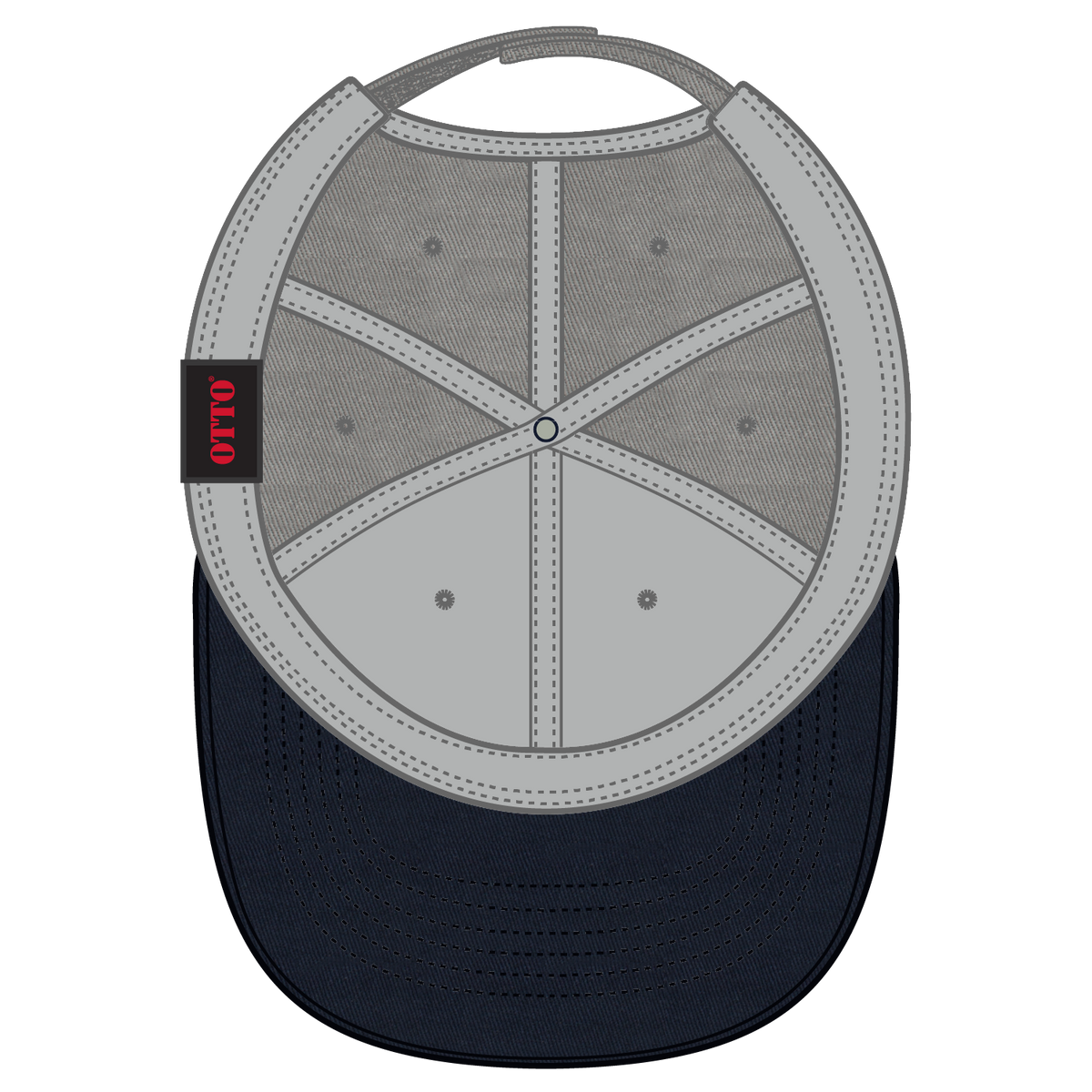 Inside View of 041414 - Nvy/Gry/Gry OTTO CAP 6 Panel Low Profile Baseball Cap