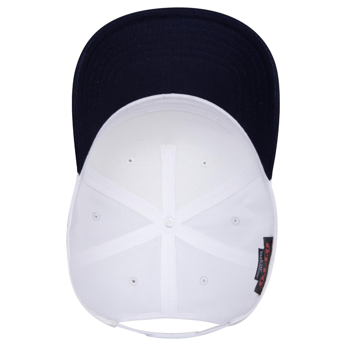 Inside View of 0416 - Nvy/Wht OTTO CAP 5 Panel Mid Profile Baseball Cap