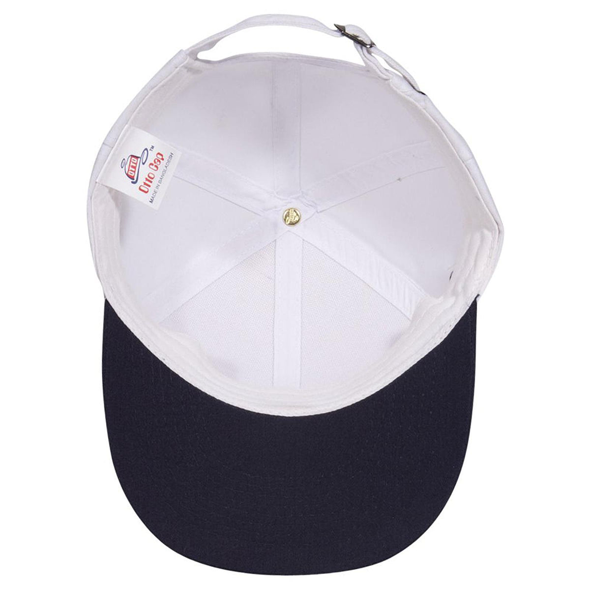 Inside View of 0416 - Nvy/Wht OTTO CAP 6 Panel Low Profile Baseball Cap
