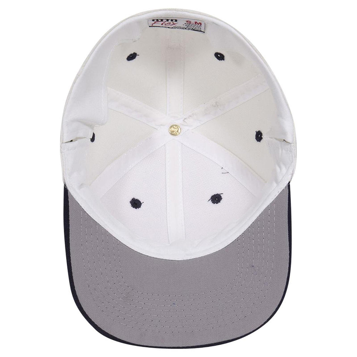 Inside View of 0416 - Nvy/Wht OTTO CAP "OTTO FLEX" Fitted 6 Panel Low Profile Baseball Cap
