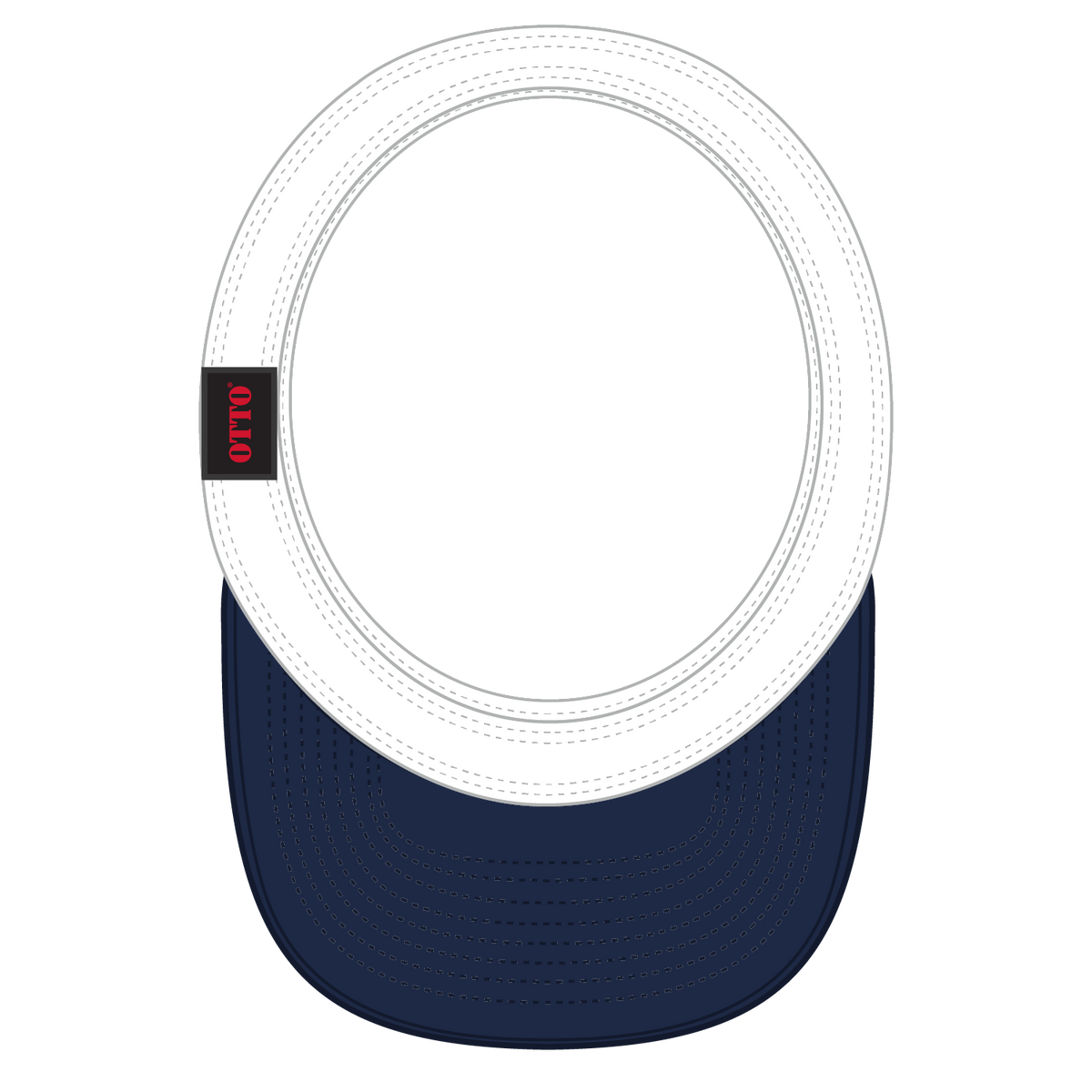 Inside View of 0416 - Nvy/Wht OTTO CAP "OTTO FLEX" Fitted Sun Visor