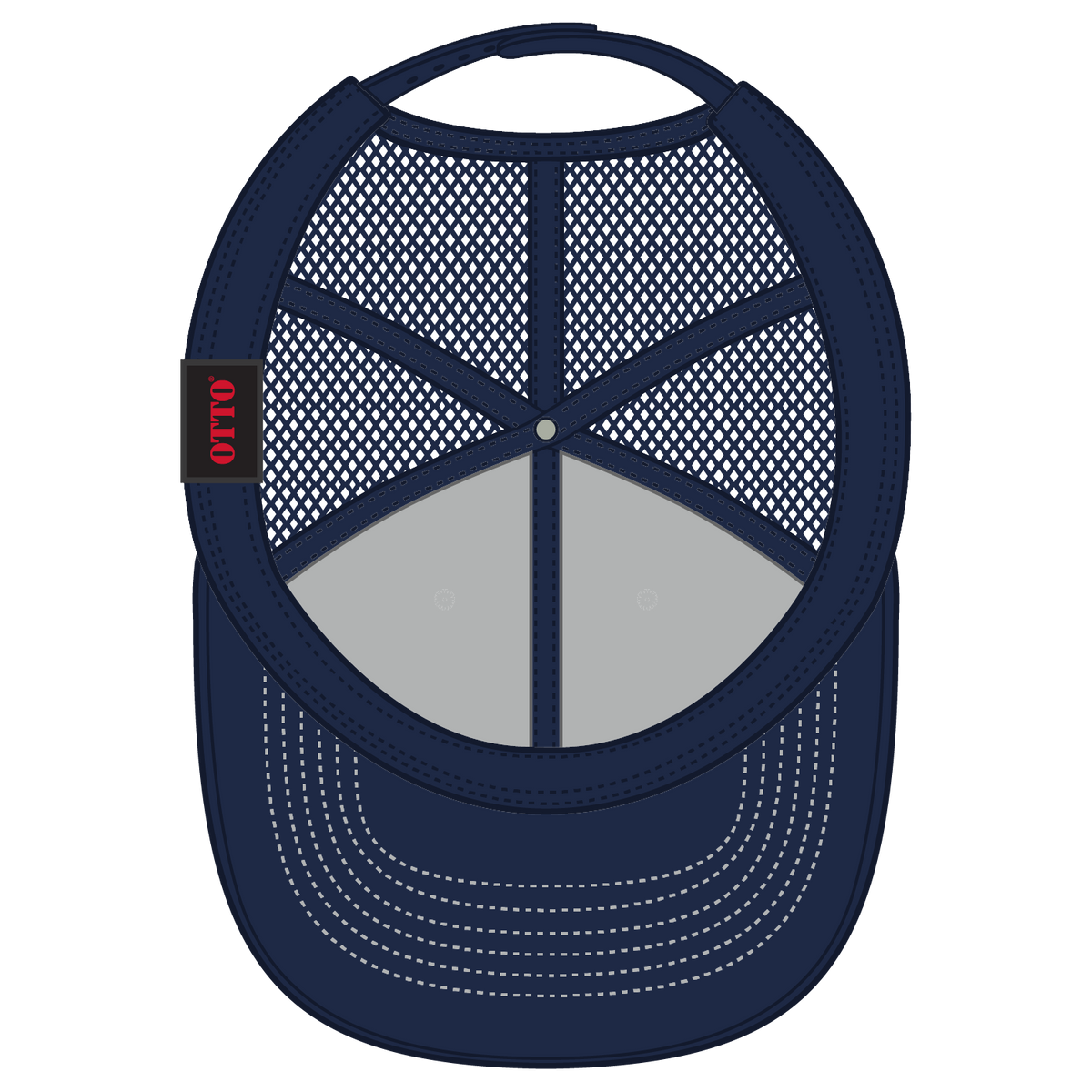 Inside View of 041604 - Nvy/Wht/Nvy OTTO CAP 6 Panel Low Profile Mesh Back Trucker Hat