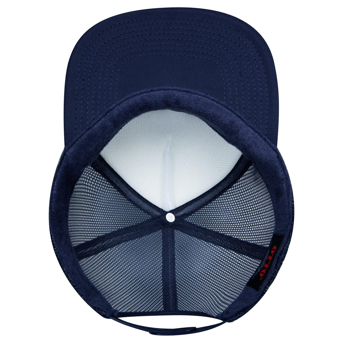 Inside View of 041604 - Nvy/Wht/Nvy OTTO CAP "OTTO SNAP" 5 Panel High Crown Mesh Back Trucker Snapback Hat
