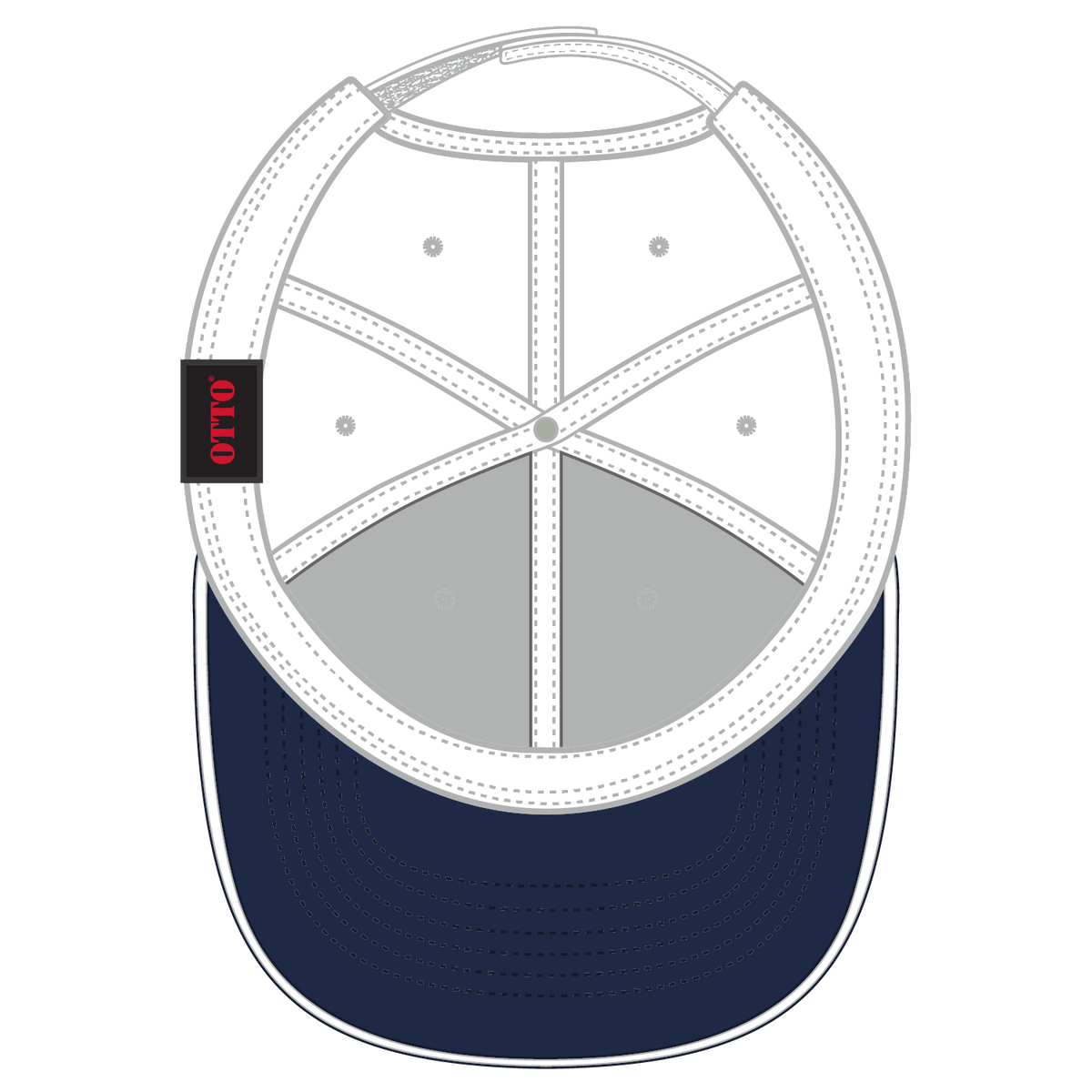 Inside View of 041616 - Nvy/Wht/Wht OTTO CAP 6 Panel Low Profile Baseball Cap