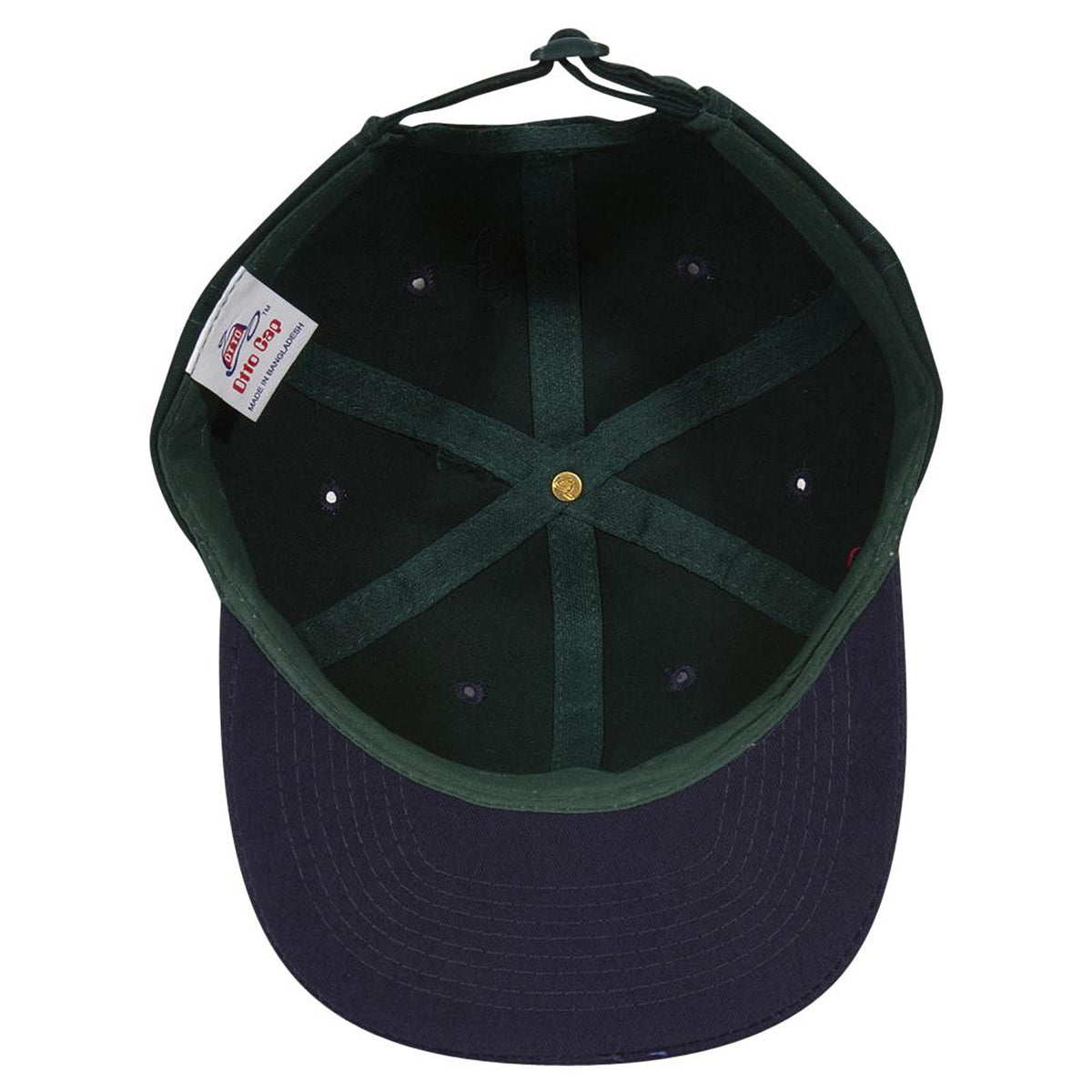 Inside View of 0417 - Nvy/Dk.Grn OTTO CAP 6 Panel Low Profile Baseball Cap