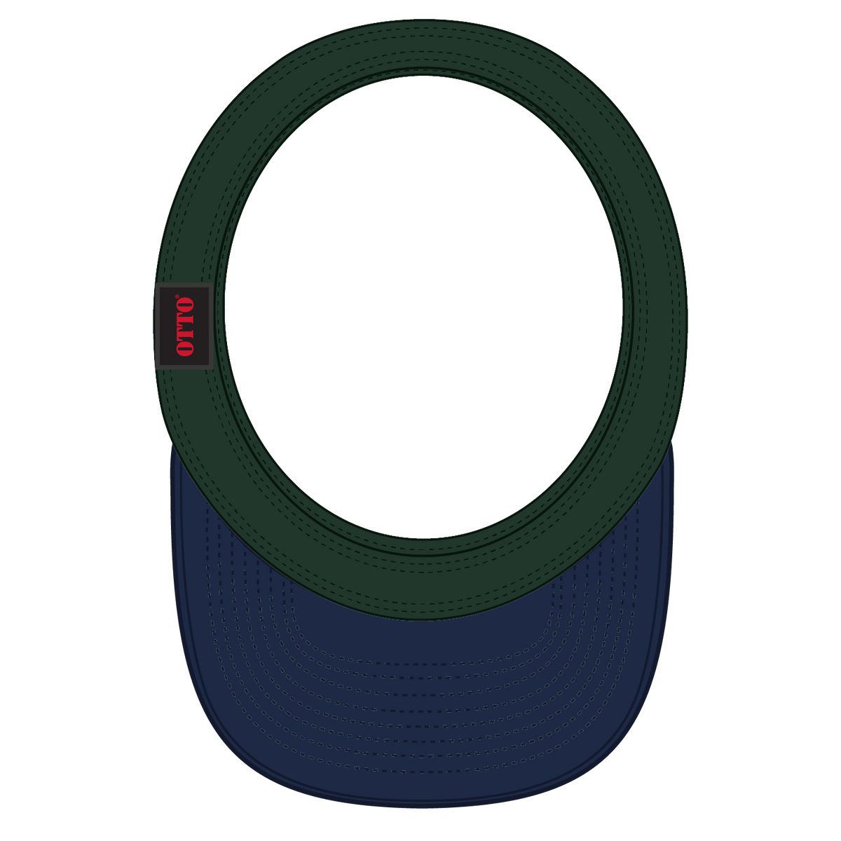 Inside View of 0417 - Nvy/Dk.Grn OTTO CAP "OTTO FLEX" Fitted Sun Visor