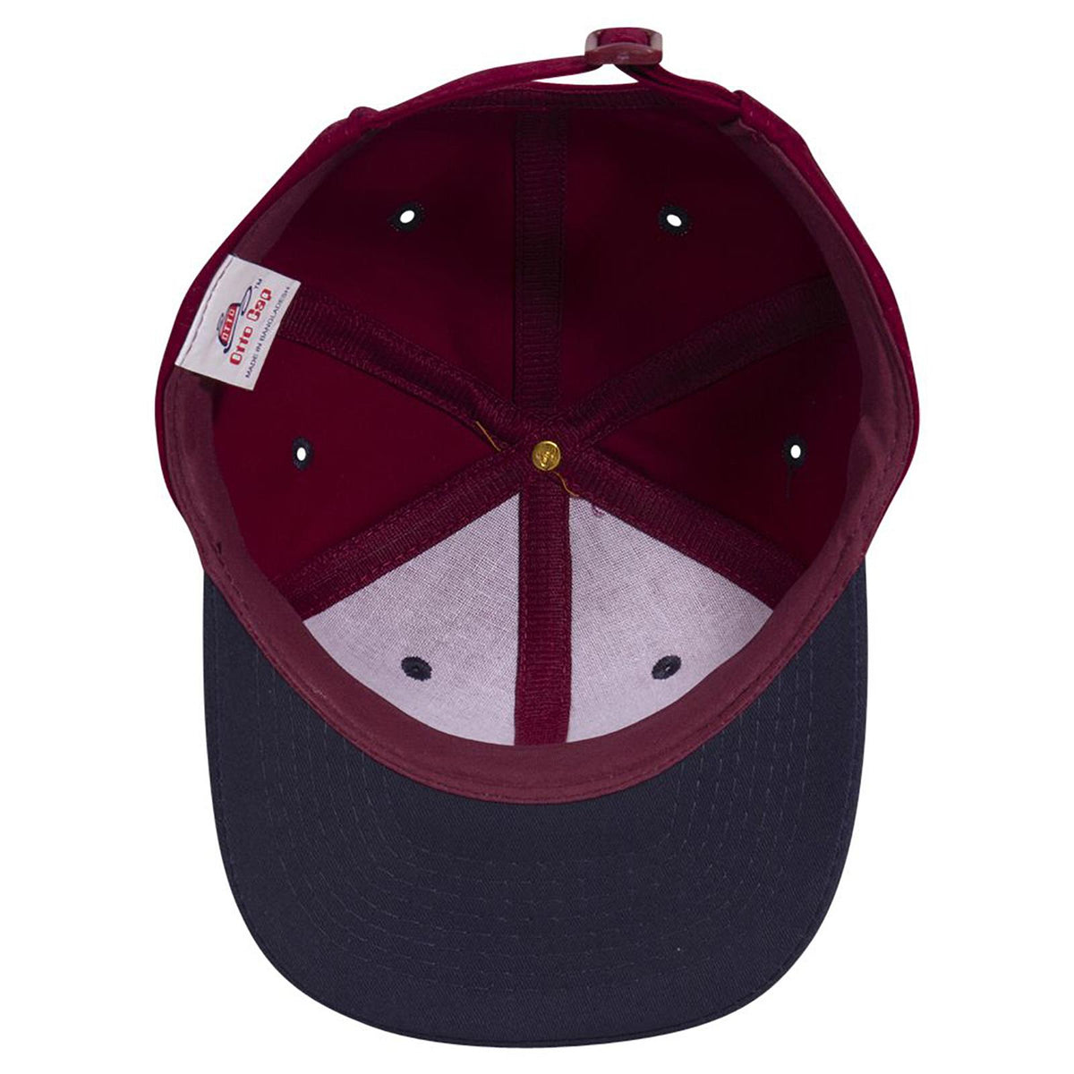 Inside View of 0419 - Nvy/Burg.Marn OTTO CAP 6 Panel Mid Profile Baseball Cap