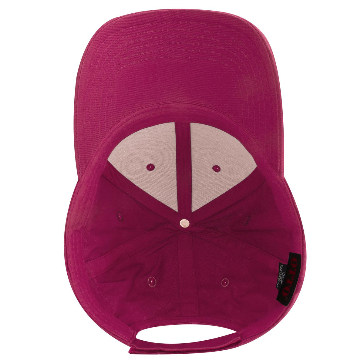 Inside View of 042 - Hot Pink OTTO CAP 6 Panel Low Profile Baseball Cap