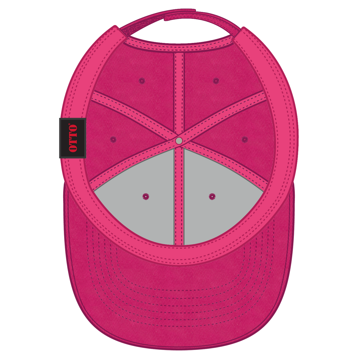 Inside View of 042 - Hot Pink OTTO CAP 6 Panel Low Profile Baseball Cap