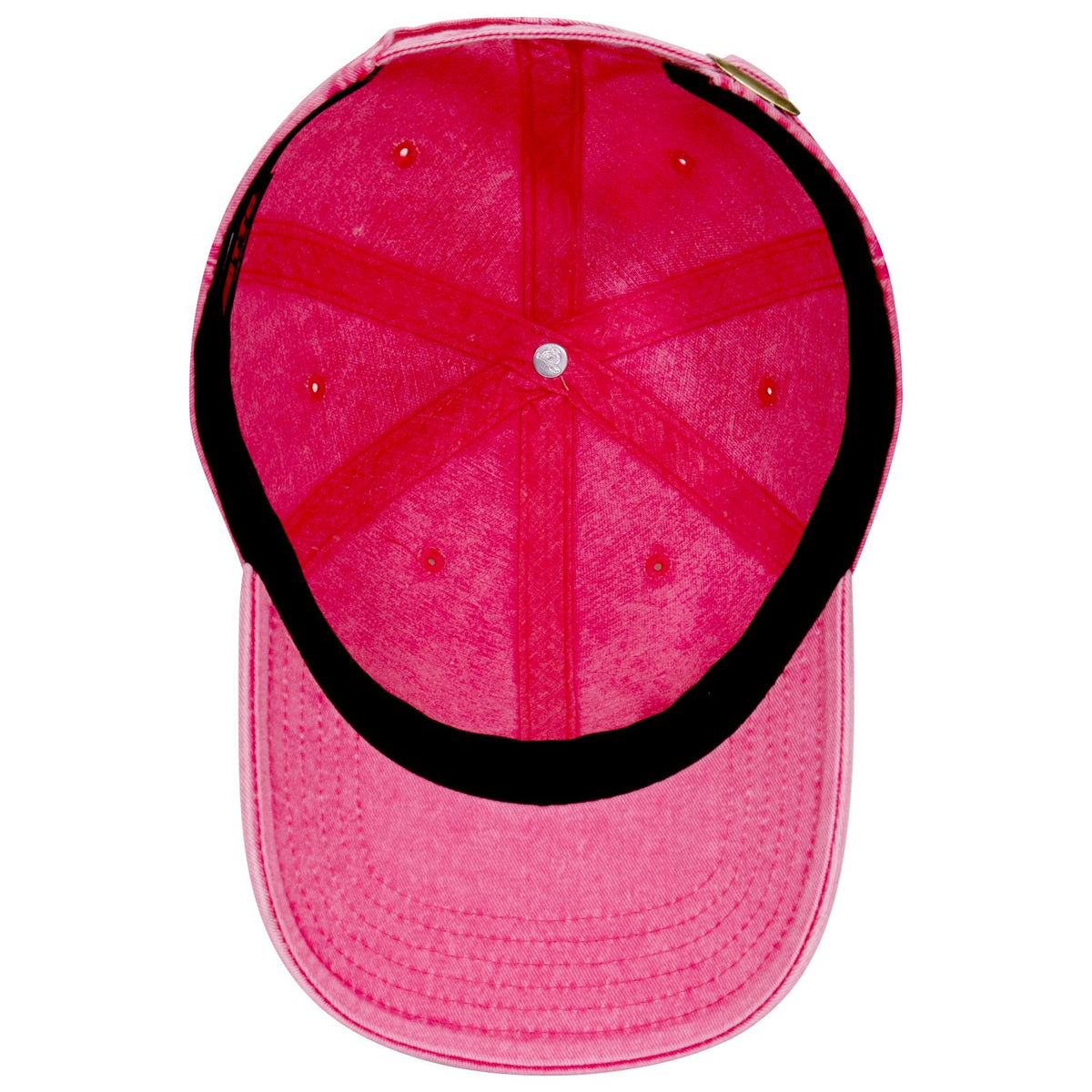 Inside View of 042 - Hot Pink OTTO CAP 6 Panel Low Profile Dad Hat