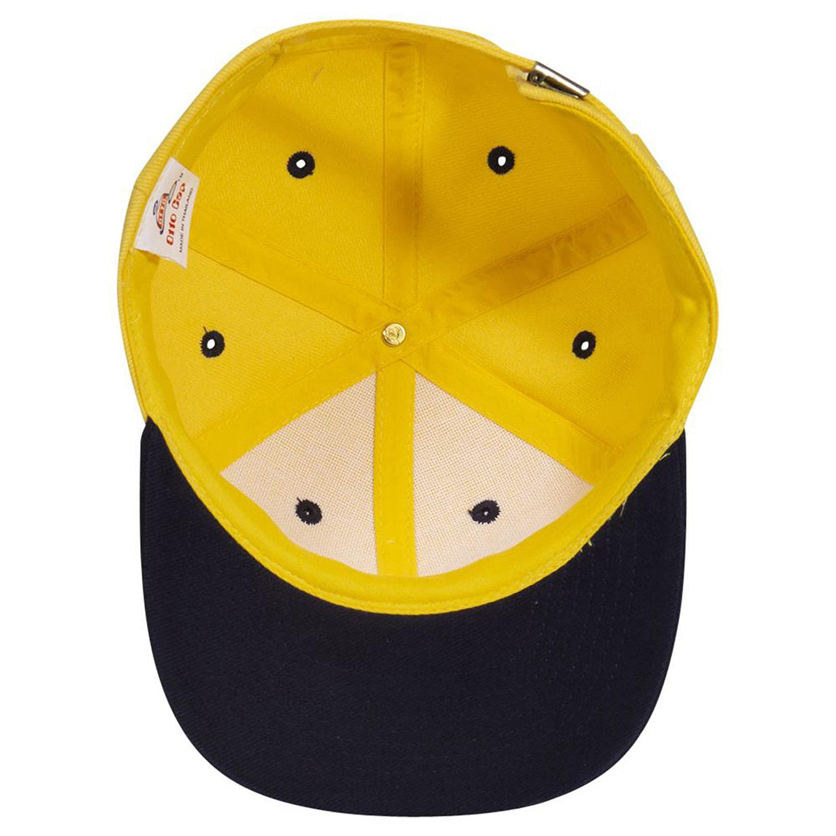 Inside View of 0420 - Nvy/Yel OTTO CAP 6 Panel Mid Profile Baseball Cap