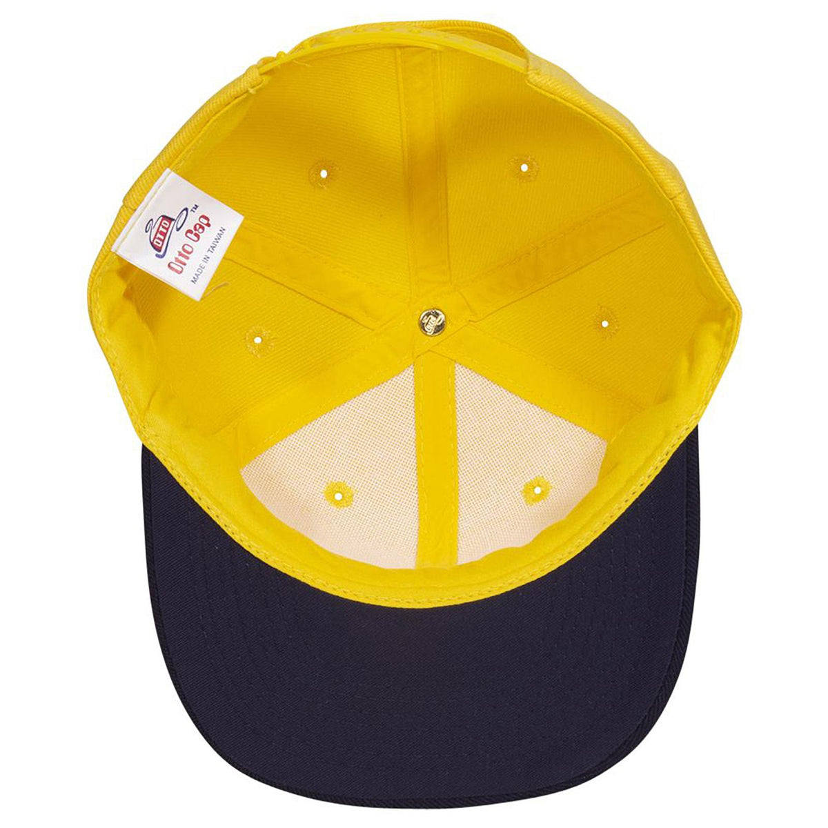 Inside View of 0420 - Nvy/Yel OTTO CAP 6 Panel Mid Profile Baseball Cap
