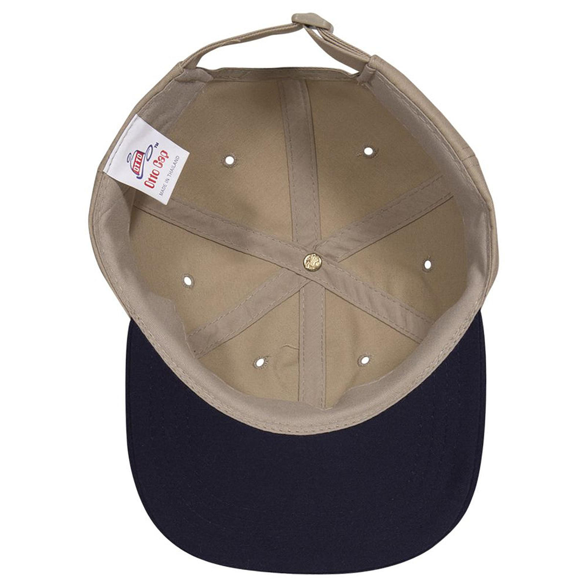 Inside View of 0432 - Nvy/Kha OTTO CAP 6 Panel Low Profile Baseball Cap