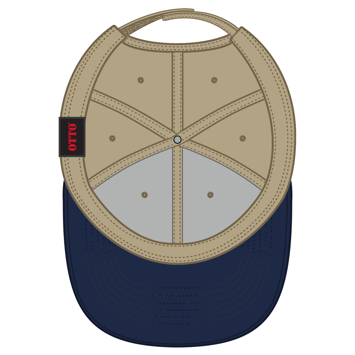 Inside View of 0432 - Nvy/Kha OTTO CAP 6 Panel Low Profile Baseball Cap