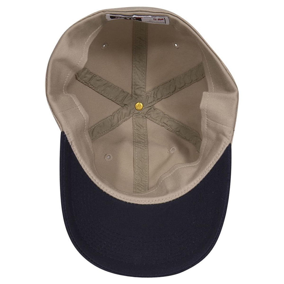 Inside View of 0432 - Nvy/Kha OTTO CAP "OTTO FLEX" Fitted 6 Panel Low Profile Dad Hat