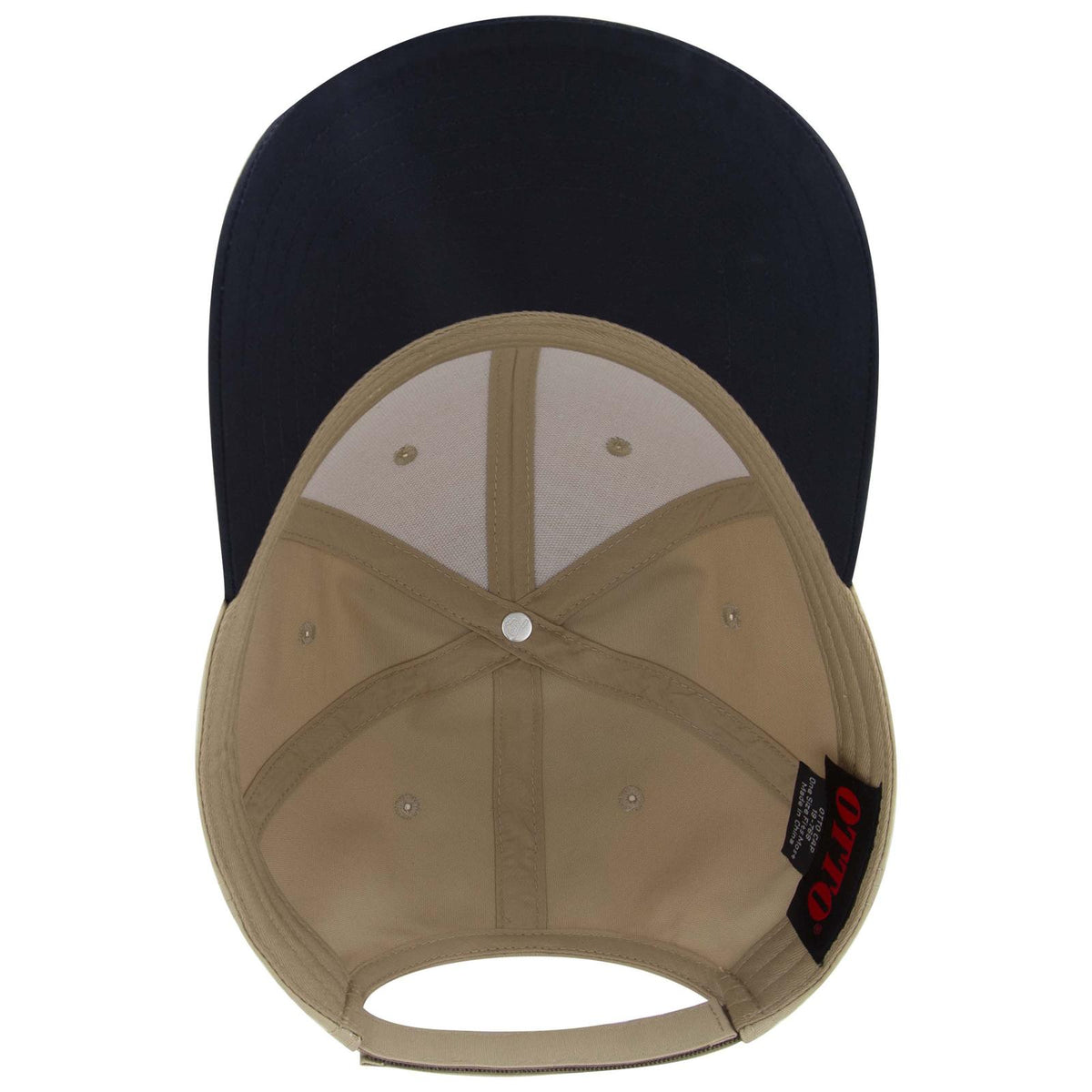 Inside View of 043232B - Nvy/Khk/Khk OTTO CAP 6 Panel Low Profile Baseball Cap