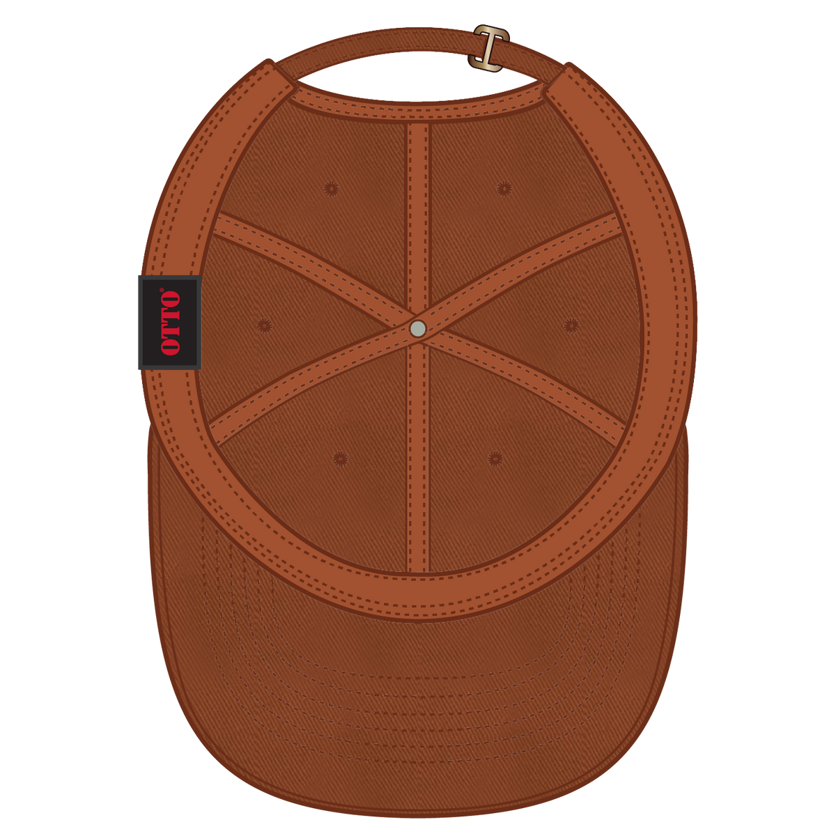 Inside View of 044 - Tx. Orange OTTO CAP 6 Panel Low Profile Dad Hat