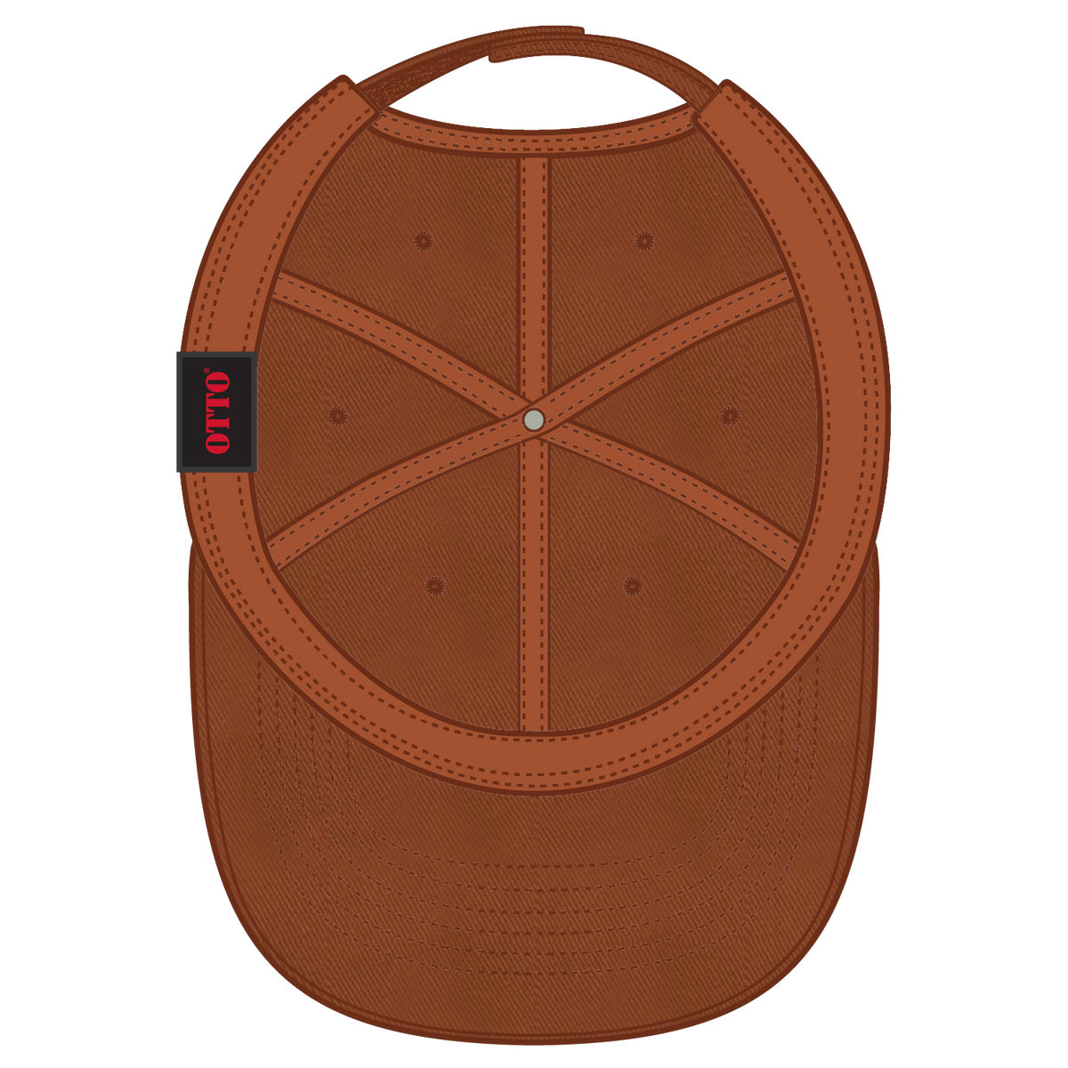 Inside View of 044 - Tx. Orange OTTO CAP 6 Panel Low Profile Dad Hat