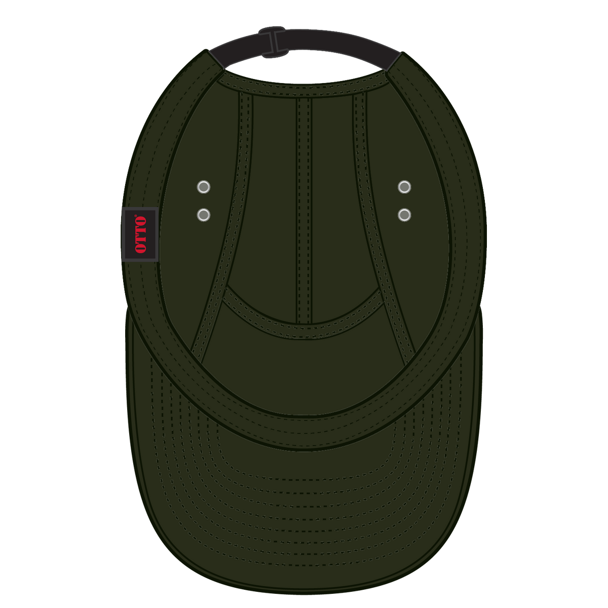 Inside View of 046 - Dk. Ol. Green OTTO CAP 5 Panel Camper Hat