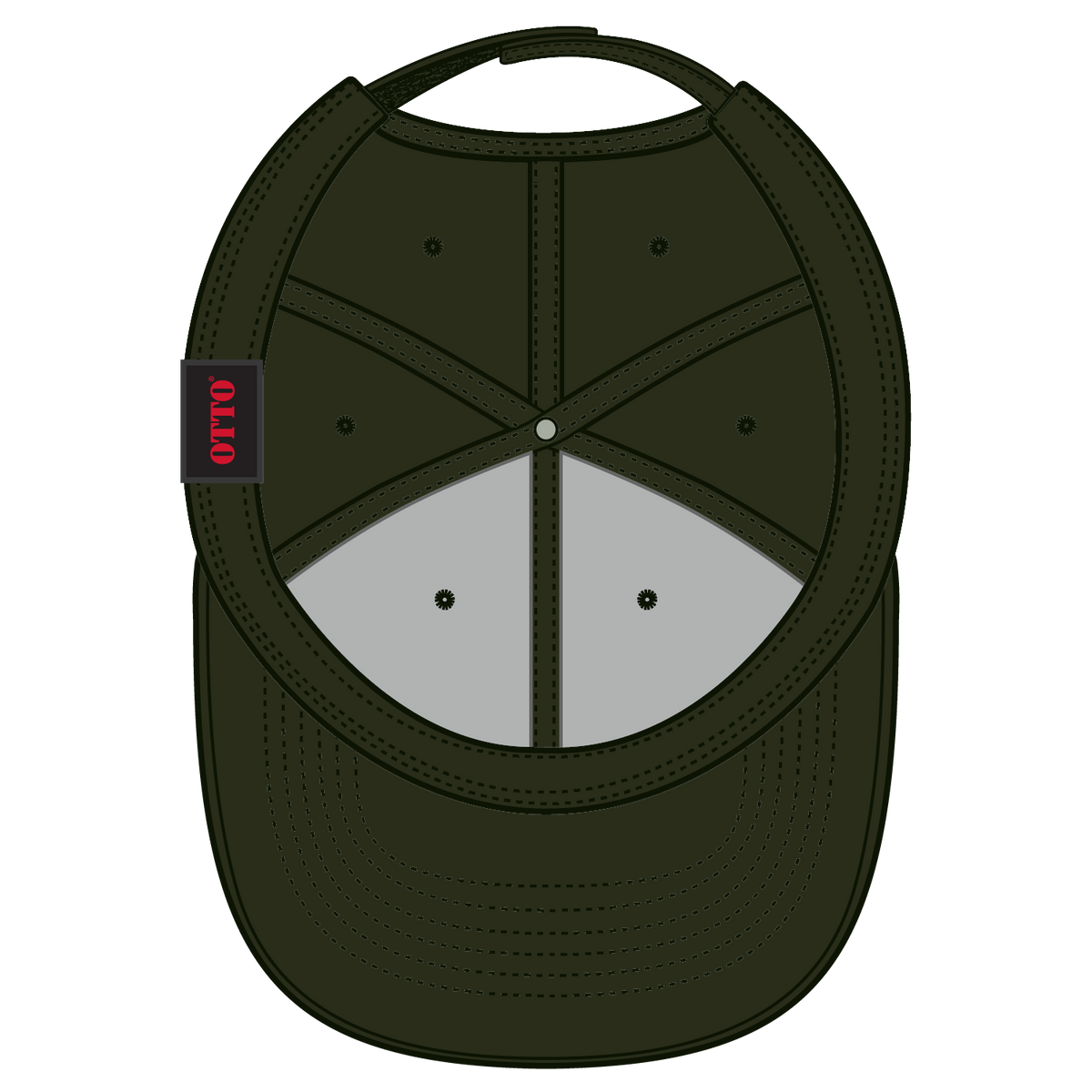 Inside View of 046 - Dk. Ol. Green OTTO CAP 6 Panel Low Profile Baseball Cap